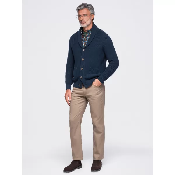  Cardigan pentru bărbați OMBRE OM-SWCD-0200 ALBASTRU MARIN 