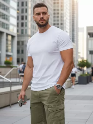 Tricou pentru bărbați DSTREET RX5674 ALB