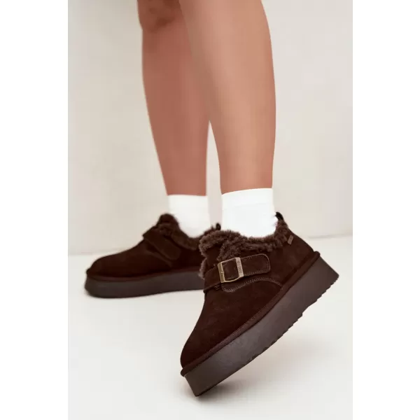  Oameni de zăpadă pentru femei BIG STAR SHOES UU274319 MARO/BEJ 