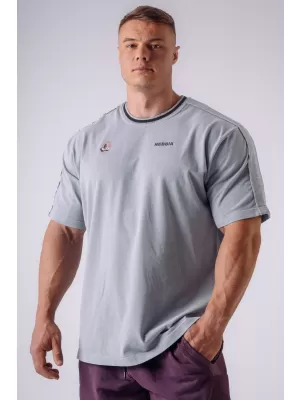 Tricouri pentru bărbați NEBBIA OLYMPIA MUSCLE COVER 942 GRI DESCHIS