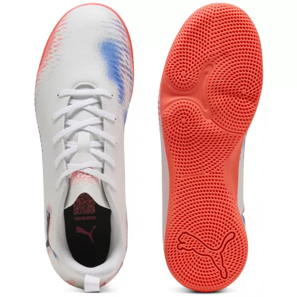  Pantofi de interior pentru copii PUMA FUTURE 8 PLAY IT JR 108627-01 ALB/NEGRU/ROȘU STRĂLUCITOR 