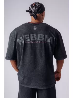 Tricouri pentru bărbați NEBBIA OLYMPIA HEAVYWEIGHT COTTON 941 NEGRU