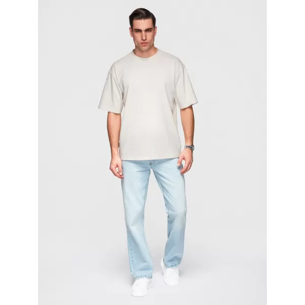 Tricou pentru bărbați OMBRE OM-TSBC-0291 NEGRU/ALBASTRU DESCHIS/ALB APROAPE 