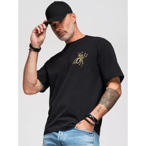  Tricou pentru bărbați OMBRE OM-TSCT-0277 NEGRU 