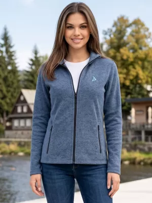 Hanorac de damă din fleece ALTISPORT ALW002852 EVIDENȚIERI DE DENIM ÎNCHIS LA CULOARE