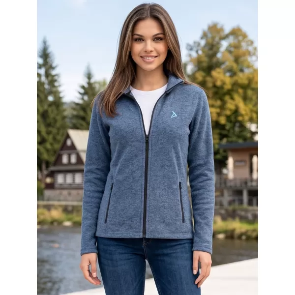  Hanorac de damă din fleece ALTISPORT ALW002852 EVIDENȚIERI DE DENIM ÎNCHIS LA CULOARE 