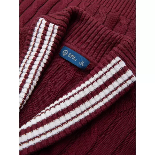  Cardigan pentru bărbați OMBRE OM-SWCD-0196 BURGUNDIA 