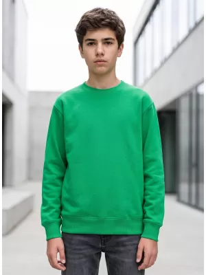 Hanorac pentru copii MALFINI CREW 427 VERDE MEDIU