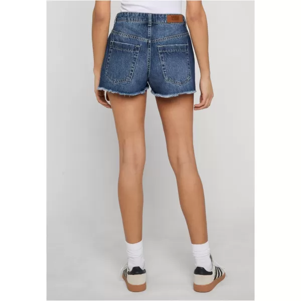 Pantaloni scurți de damă URBAN CLASSICS TB8193 ALBASTRU MEDIU PROFUND SPĂLAT 