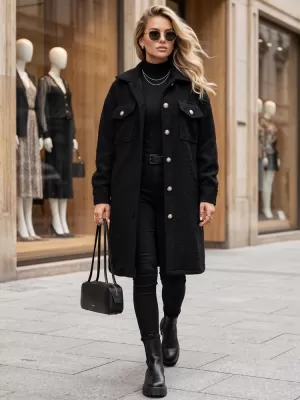 Palton de damă DSTREET NY0801 NEGRU