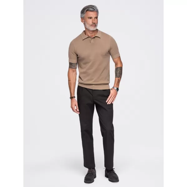  Tricou polo pentru bărbați OMBRE OM-POSS-0178 MARO DESCHIS 