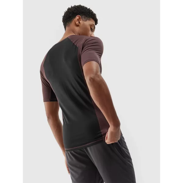  Tricou pentru bărbați 4F WAW25TTSHM2402 MARO ÎNCHIS 