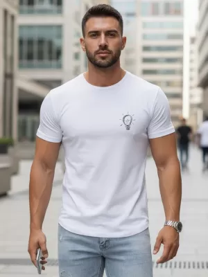 Tricou pentru bărbați DSTREET NX0137R-WH ALB