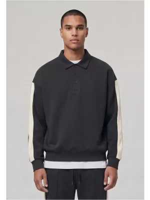 Tricou pentru bărbați cu guler URBAN CLASSICS TB8595-00007 NEGRU
