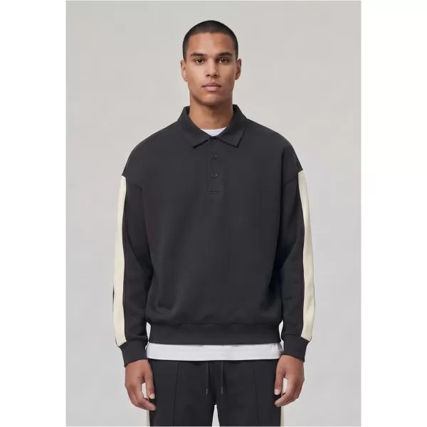  Tricou pentru bărbați cu guler URBAN CLASSICS TB8595-00007 NEGRU 