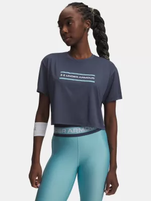 Tricou pentru femei UNDER ARMOUR TECH BRANDED CROP SS 6009987-044 GRI