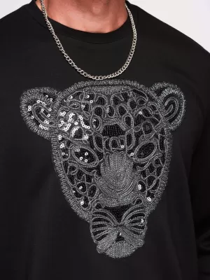 Hanorac pentru bărbați OMBRE OM-SSNZ-0273 NEGRU