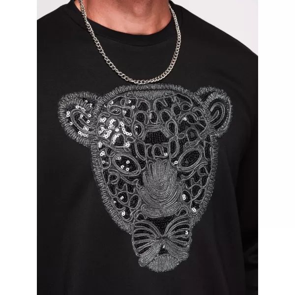 Hanorac pentru bărbați OMBRE OM-SSNZ-0273 NEGRU 