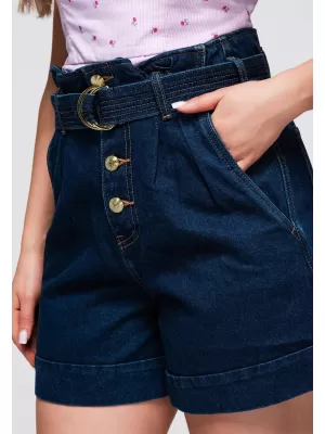 Pantaloni scurți de damă OMBRE OW-ST-E0011 DENIM ÎNCHIS LA CULOARE