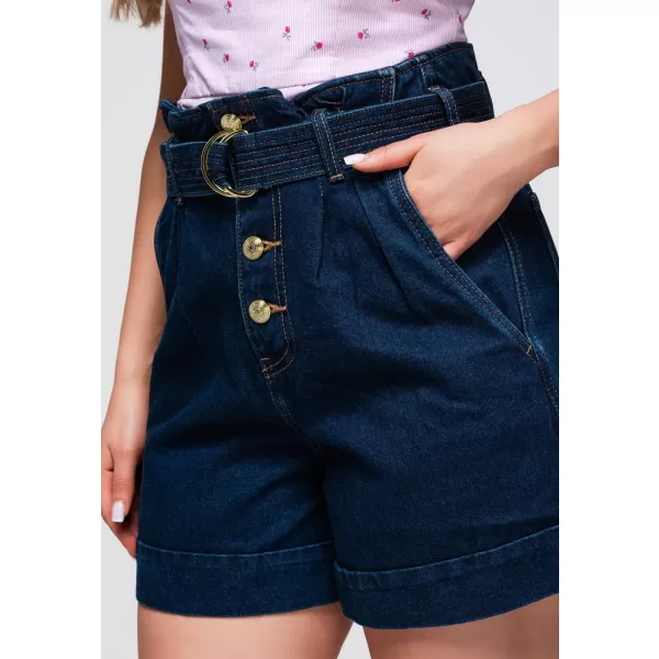  Pantaloni scurți de damă OMBRE OW-ST-E0011 DENIM ÎNCHIS LA CULOARE 