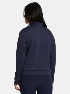 Hanorac de dama UNDER ARMOUR UA DRIVE MIDLAYER CREW 1387143-410 ALBASTRU