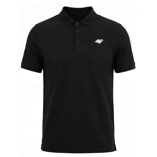  Tricou pentru bărbați cu guler 4F WMM00TPTSM0770 NEGRU ADÂNC 