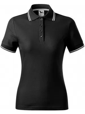 Tricou de damă cu guler MALFINI FOCUS 233 NEGRU