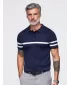 Tricou polo pentru bărbați OMBRE OM-POSS-0177 ALBASTRU MARIN