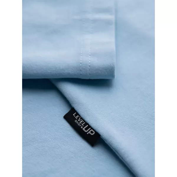  Tricou pentru bărbați OMBRE OM-TSBC-0291 NEGRU/ALBASTRU DESCHIS/ALB APROAPE 