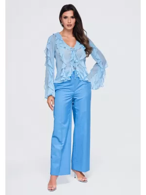 Bluza de dama OMBRE OW-TS-E0078 ALBASTRU