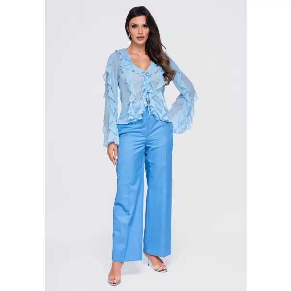  Bluza de dama OMBRE OW-TS-E0078 ALBASTRU 