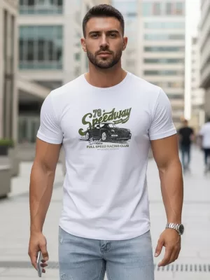 Tricou pentru bărbați DSTREET NX5089R ALB