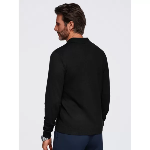  Tricou pentru bărbați cu guler OMBRE OM-POLS-0151 NEGRU 