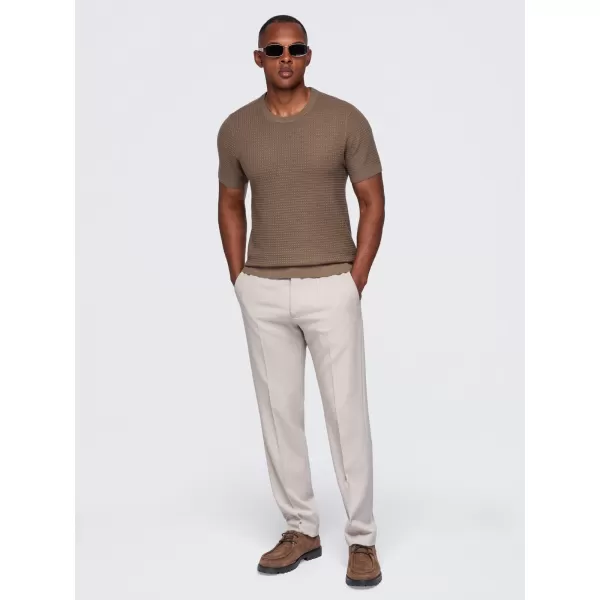  Tricou pentru bărbați OMBRE OM-TSCT-0303 MARO DESCHIS 