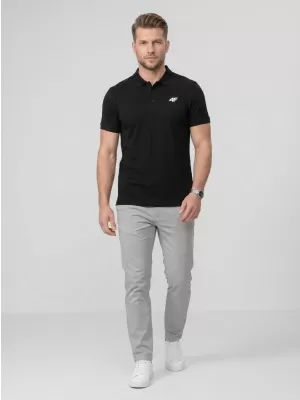 Tricou pentru bărbați cu guler 4F WMM00TPTSM0770 NEGRU ADÂNC