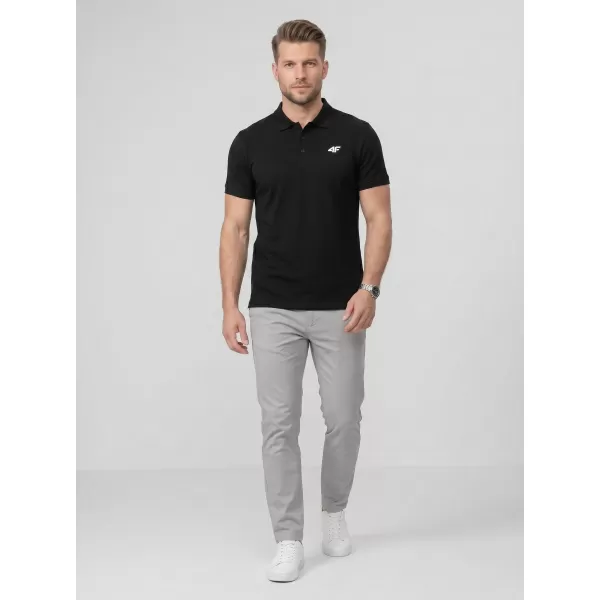  Tricou pentru bărbați cu guler 4F WMM00TPTSM0770 NEGRU ADÂNC 
