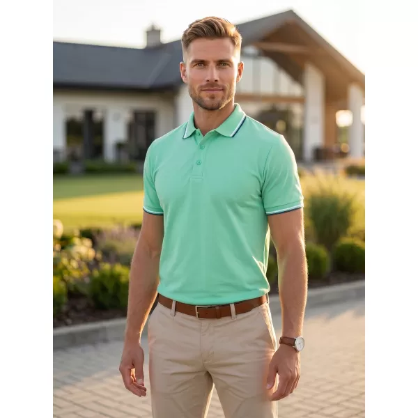  Tricou pentru bărbați cu guler MALFINI FOCUS 232 MENTĂ 