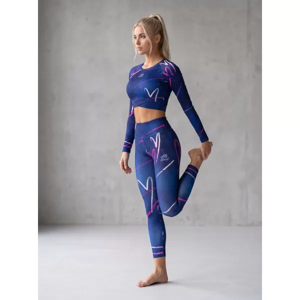  Jambiere lungi premium pentru femei (dimensiuni noi) ALTISPORT VOJ/ALW082LEG05 ALBASTRU ÎNCHIS 