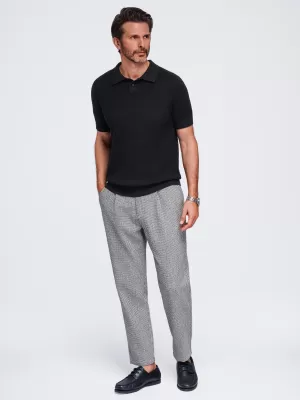 Tricou polo pentru bărbați OMBRE OM-POSS-0178 NEGRU