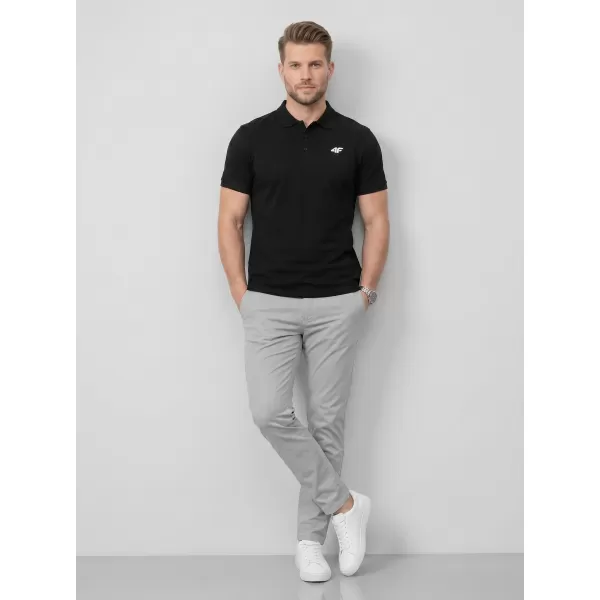  Tricou pentru bărbați cu guler 4F WMM00TPTSM0770 NEGRU ADÂNC 