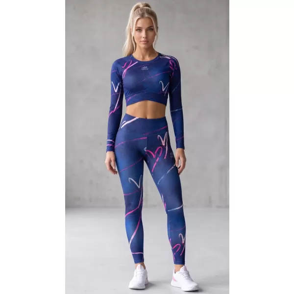  Jambiere lungi premium pentru femei (dimensiuni noi) ALTISPORT VOJ/ALW082LEG05 ALBASTRU ÎNCHIS 