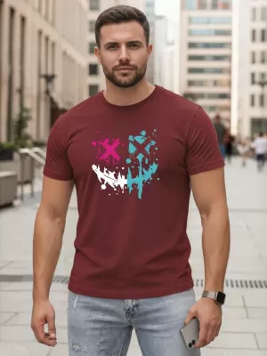Tricou pentru bărbați DSTREET NX5100R-BU BURGUNDIA