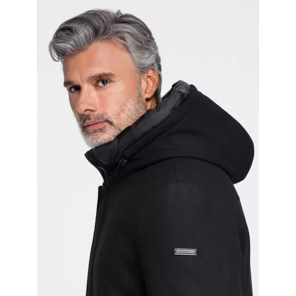  Parka pentru bărbați OMBRE OM-COWC-0161 NEGRU 