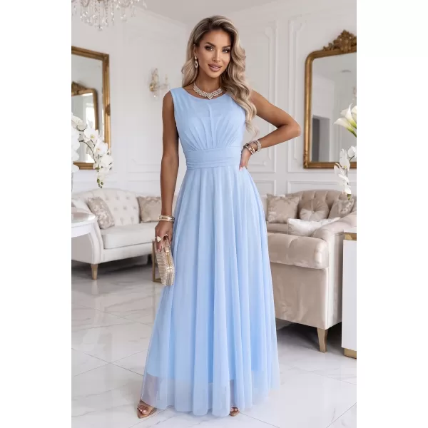  Rochie de femei NUMOCO 678-1 ALBASTRU DESCHIS 