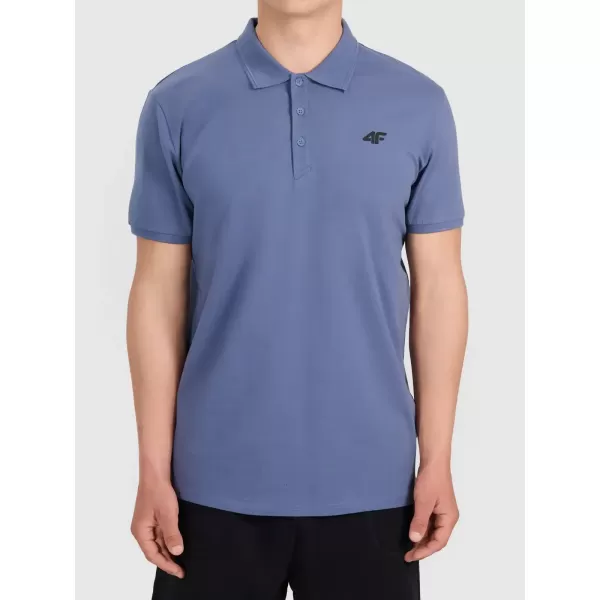  Tricou pentru bărbați cu guler 4F WMM00TPTSM0770 DENIM 