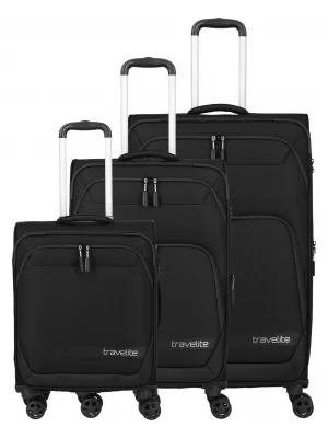 Un set de valize TRAVELITE Kick Off 4w S, M exp, L exp NEGRU