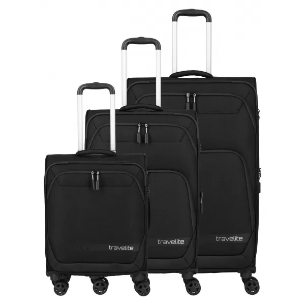  Un set de valize TRAVELITE Kick Off 4w S, M exp, L exp NEGRU 