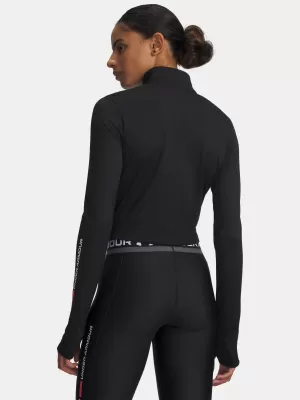 Tricou pentru femei UNDER ARMOUR TECH BRANDED 1/2 ZIP 6009988-001 NEGRU