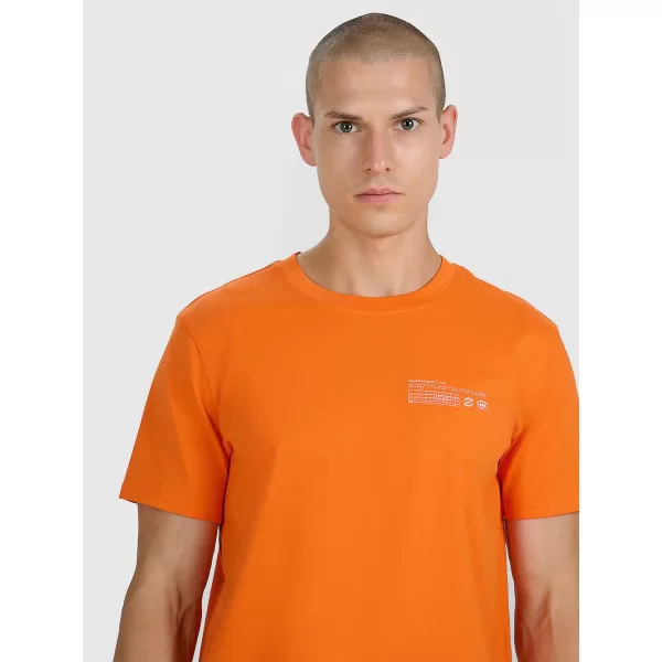  Tricou pentru bărbați 4F WAW25TTSHM2372 PORTOCALE 