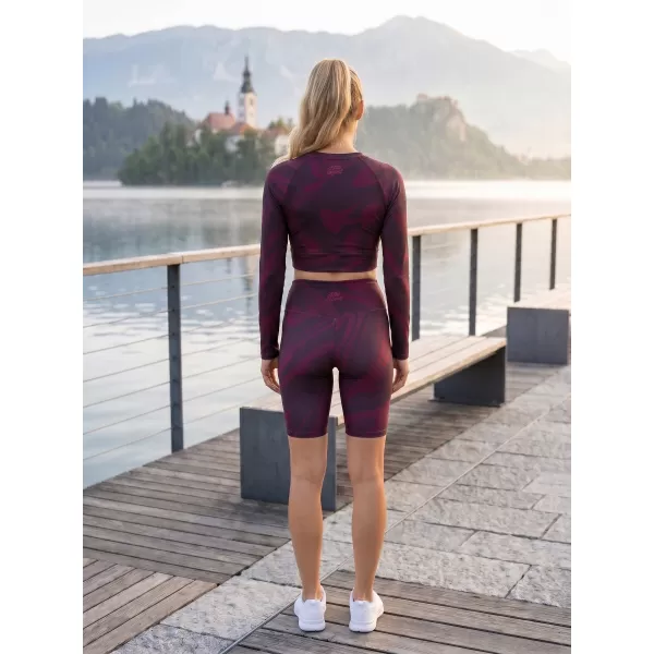  Jambiere premium pentru genunchi pentru femei (marimi noi) ALTISPORT VOJ/ALW072LEG06 ROȘU VIN 